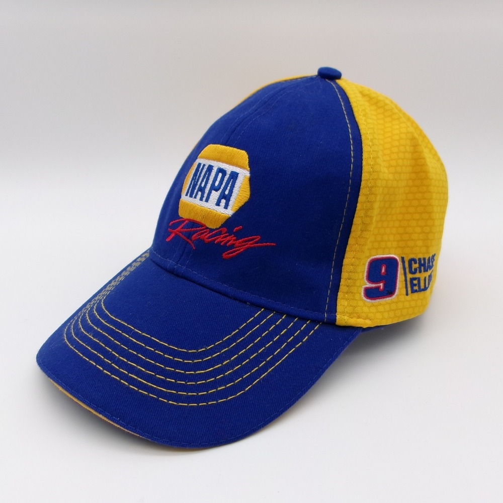Chase Elliott NAPA Racing NASCAR Hat Blue Yellow Number 9 Adjustable Cap